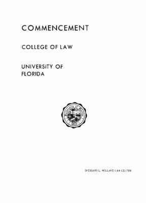 Commencement Programs | UF Law Publications | University of Florida ...